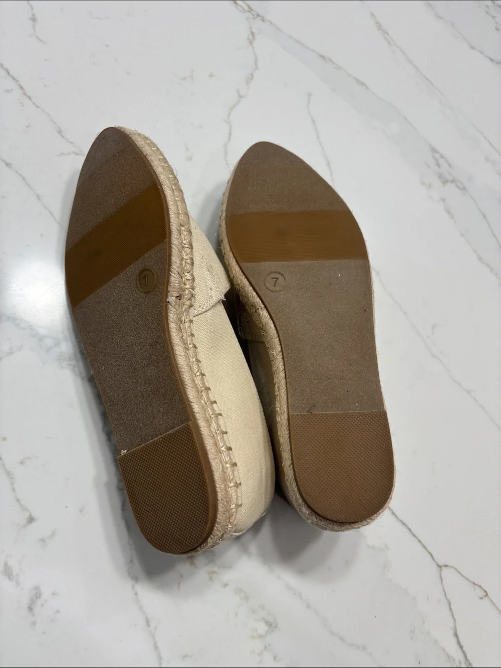 Women's Beige Canvas Espadrille with Black Toe